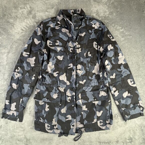 Banana Republic Jacket Womens Small Blue Gray Camo Ripstop Military S/124084-00 - Picture 1 of 15